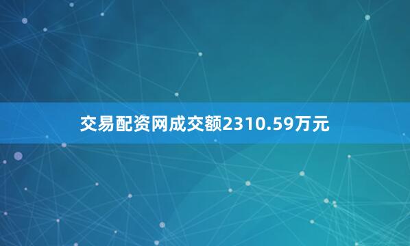 交易配资网成交额2310.59万元