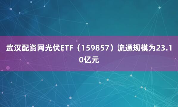 武汉配资网光伏ETF（159857）流通规模为23.10亿元
